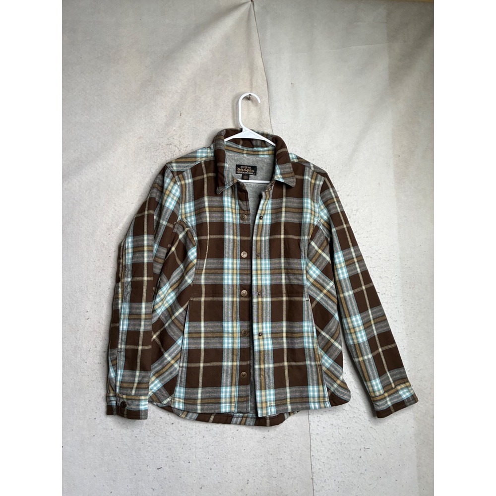 NWT Noble Outfitters Womens Brown Plaid Sherpa Lined Flannel Shirt Jacket - Picture 1 of 11